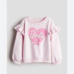 H&M Pink Barbie Heart Ruffle Sweatshirt